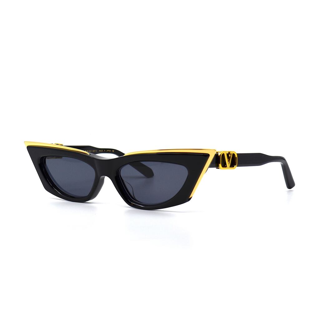 NEW Valentino V Goldcut I VLS113 Black Gold Cat Eye Sunglasses 100% Authentic - Picture 4 of 16